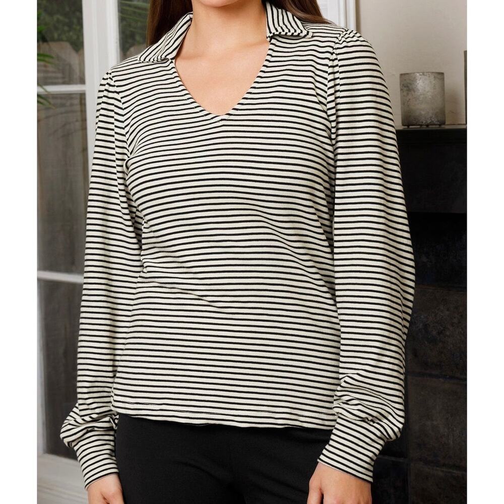 Blue Canoe Organic Stripe Pouf Sleeve Size XL